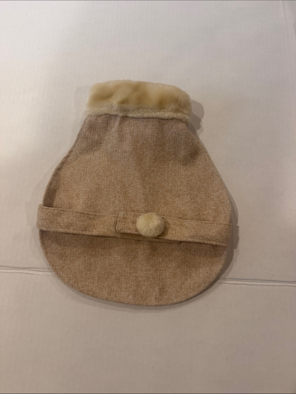 Beige Faux Fur Trim doggy wrap